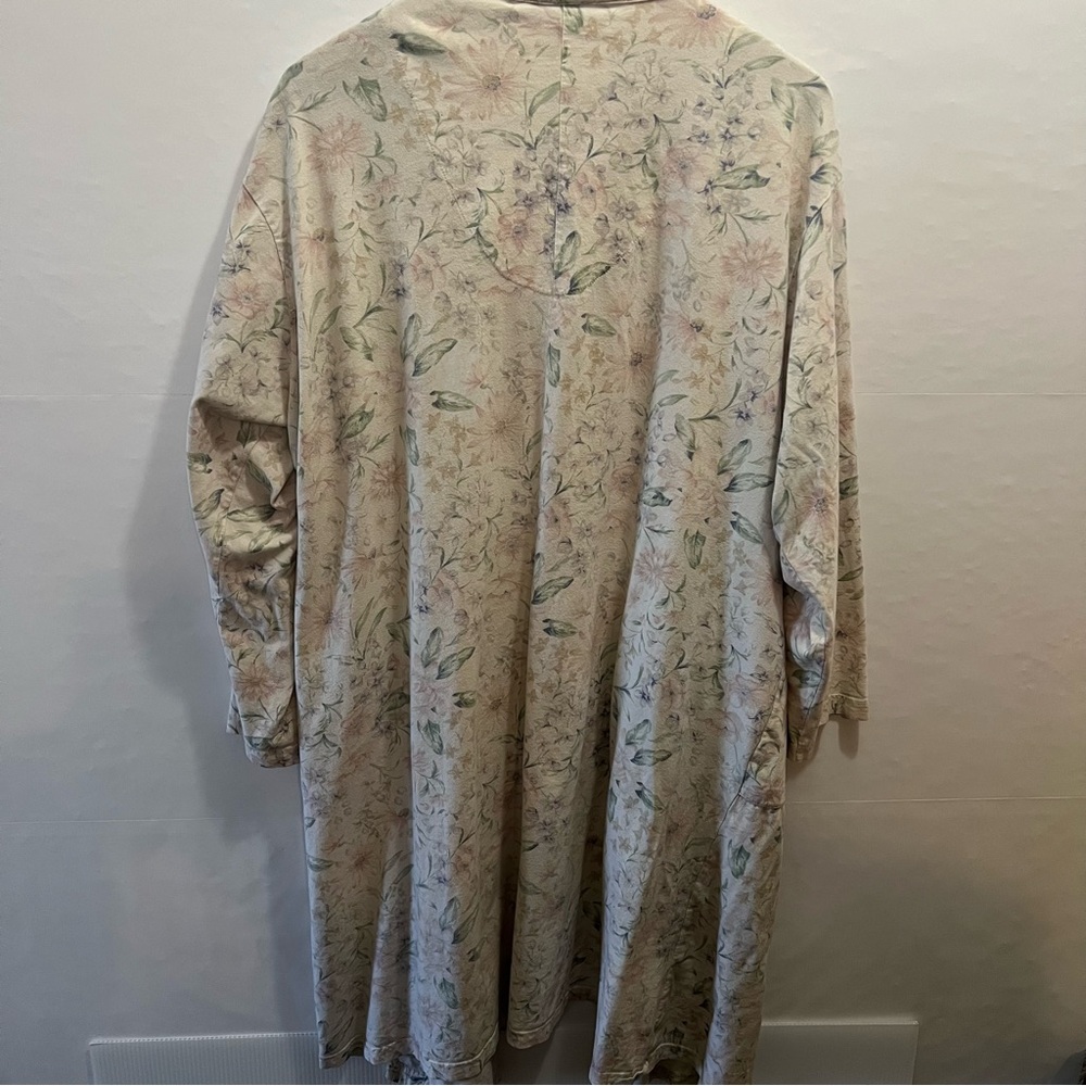 Amanda Stewart Country Cottage Floral Full Length Robe Vtg Sz L - Picture 5 of 9